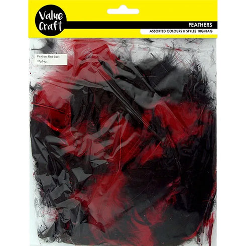Red & Black Craft Feathers